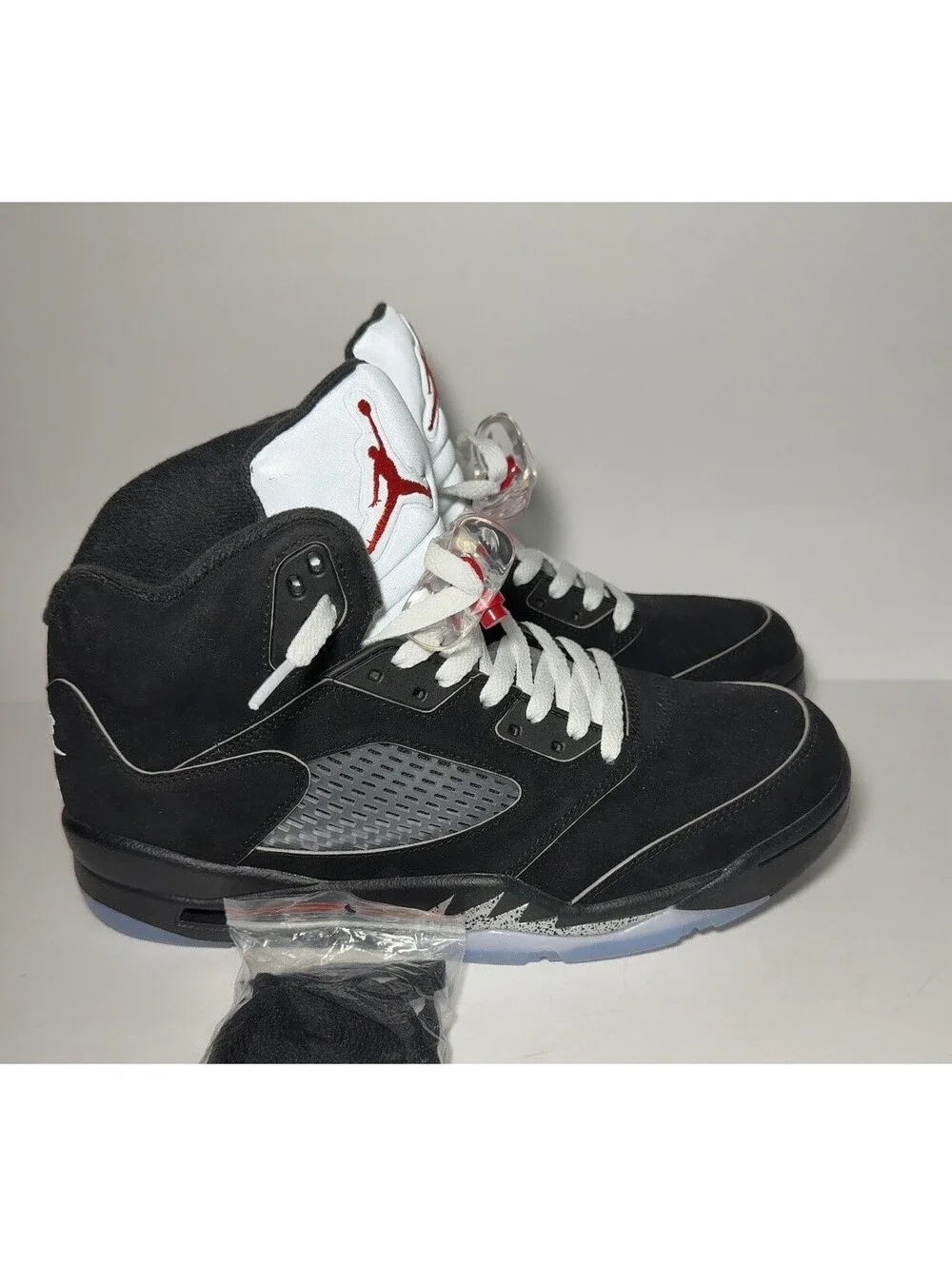 Nike Air Jordan 5 Retro Sneakers Metallic Black White US Size 9 with Box